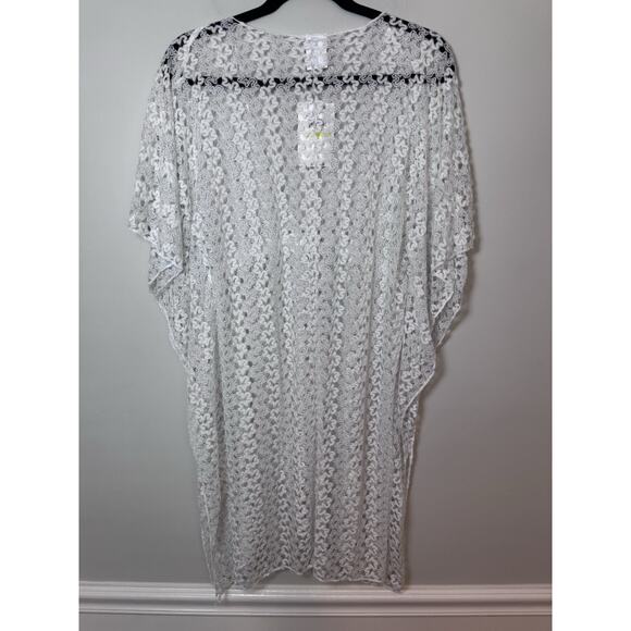 Becca Tunic Swim Cover Up Womens Size M/L White Lace Swimwear Dolman Sleeve NWT - Picture 5 of 16